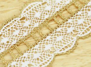 LT280TORCHON 蔥紗蕾絲(雙邊)TORCHON LACE/Metallic