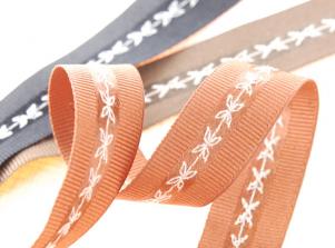 DA678沙丁刺繡迴紋帶EMBROIDERY GROSGRAIN RIBBON