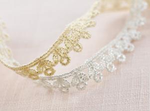 61701蔥紗水溶繡花蕾絲METALLIC CHEMICAL EMBROIDERY LACE