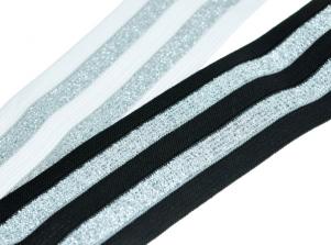 EU406寬版金蔥線條彈性帶STRETCH STRIPE WEBBING TAPE