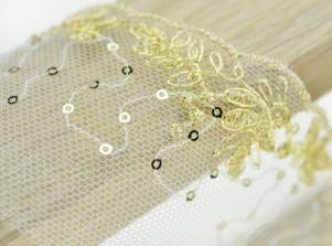 SF055網紗刺繡亮片-葉形SEQUIN EMBROIDERY LACE