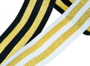 EU406寬版金蔥線條彈性帶STRETCH STRIPE WEBBING TAPE